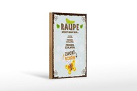Holzschild Spruch 20X30 Cm Raupe MüSste Man Sein Fressen Schlafen Deko Schild