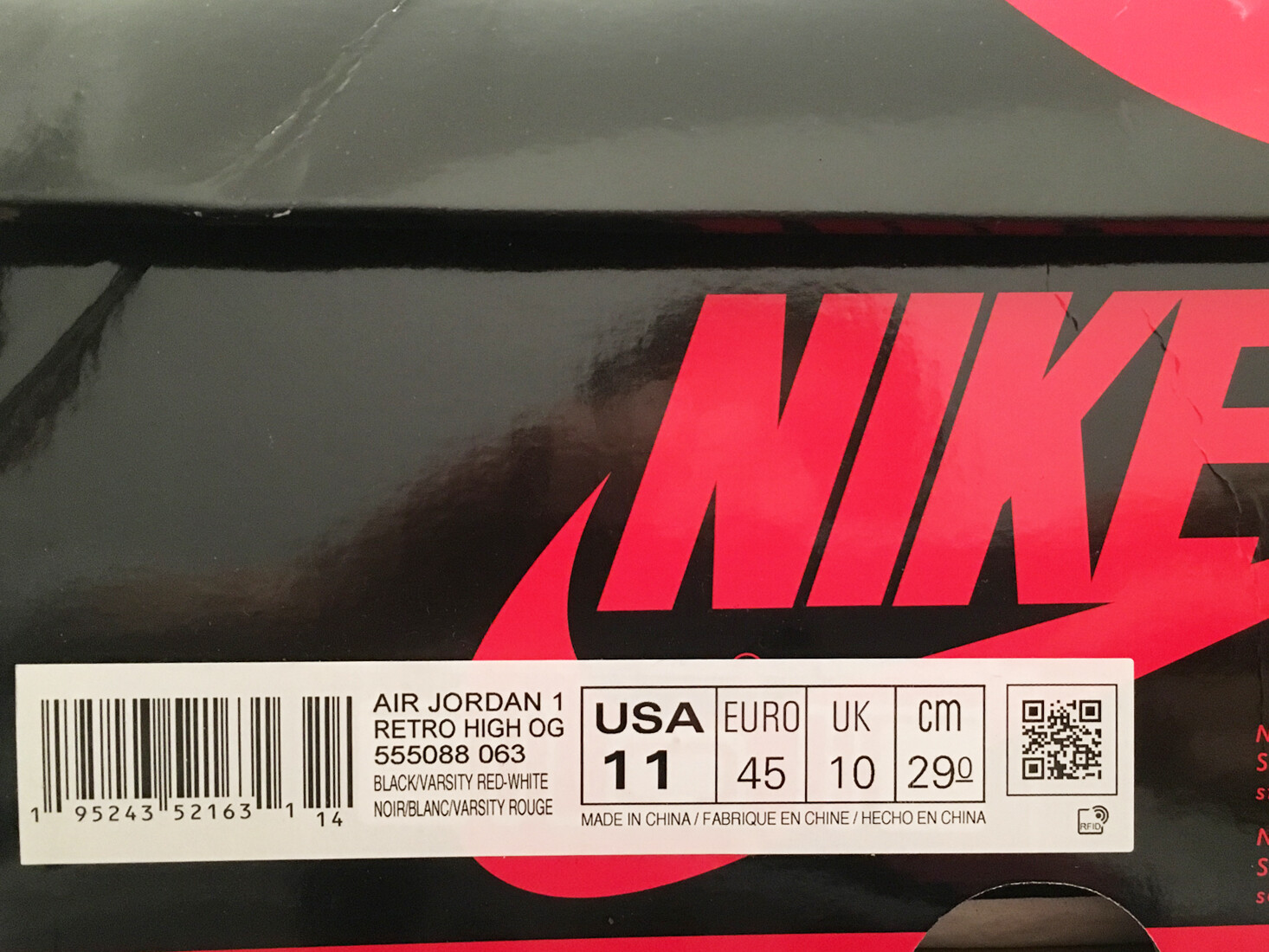DS 2021 NIKE AIR JORDAN 1 RETRO HIGH OG UK10 EU45 BANNED PATENT BRED 3 4 5 RARE image 10