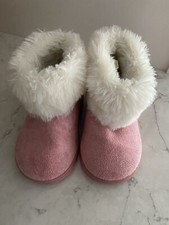 Jumping Beans Girls Toddler Pink Faux Suede Boots With Faux Fur Trim Size 5