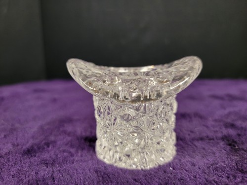 Vintage Fenton Daisy Button Clear Glass Top Hat Glassware - Picture 10 of 10