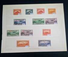 EXT RARE “ONLY 6 KNOWN” HAITI 1929 “AIRMAIL SPECIMENS” 12 STAMPS MNH CAT  USD600