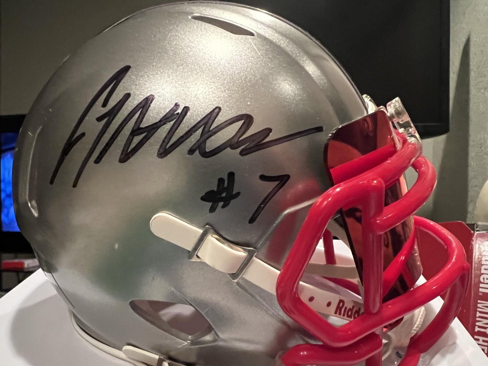 CJ Stroud Autographed Signed Ohio State Flash Mini Football Helmet - BAS Texans W Visor 