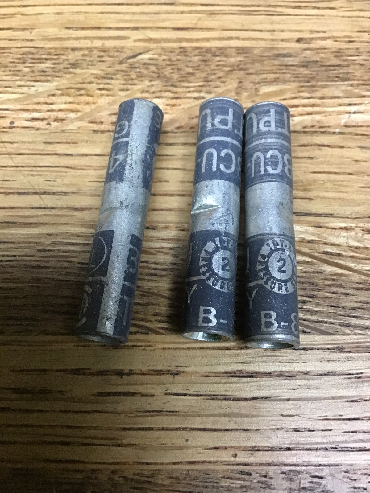 (Lot Of 3) #4-CU Compression Copper Butt Splice 4- TPU BCU 4