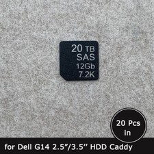 20pc of 20TB SAS 12G HDD caddy label sticker for dell G14 2.5/3.5'' SFF LFF tray