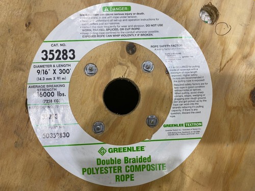 Greenlee 35283 Double-Braided Composite Rope for Cable Pullers 9/16" X 300' - Picture 3 of 4