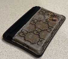 Gucci GG Monogram Supreme Tiger Card Holder / Wallet