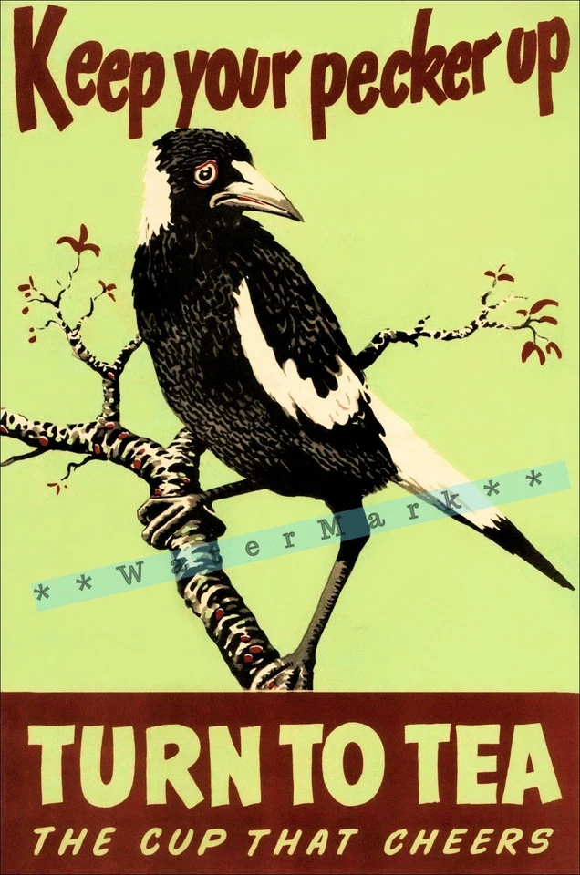 Keep Your Pecker Up 1940 Turn To Tea Vintage Póster Impresión Retro Segunda Guerra Mundial Arte Mapie  Foto 4 de 4