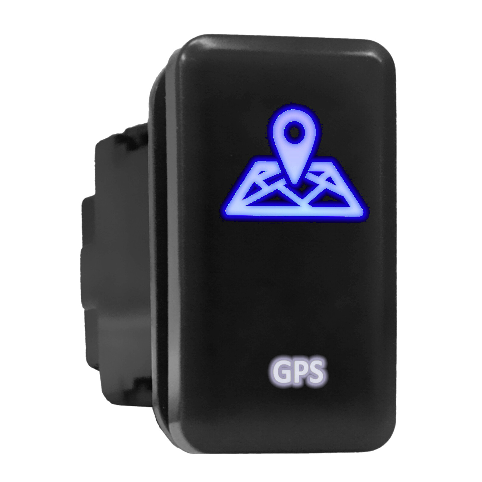 Toyota GPS Blue & White LED Backlit Switch Tall Push Button 1.54 x 0.83 Inch