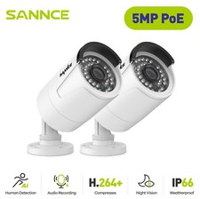 SANNCE 2PCS 5MP POE Security Camera Audio Mic Outdoor Video Night for N98PBD NVR