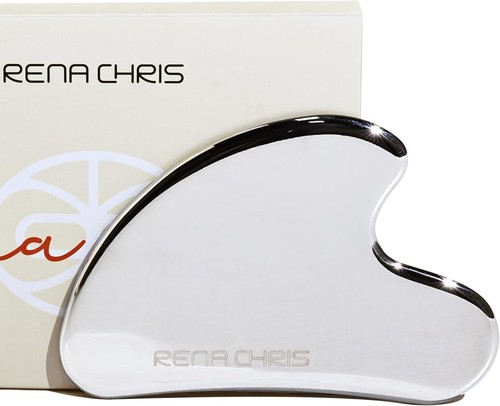 Premium Gua Sha Strumenti Viso - Scolpire Mascelle, Ridurre Gonfiore - Argento - Foto 3 di 8
