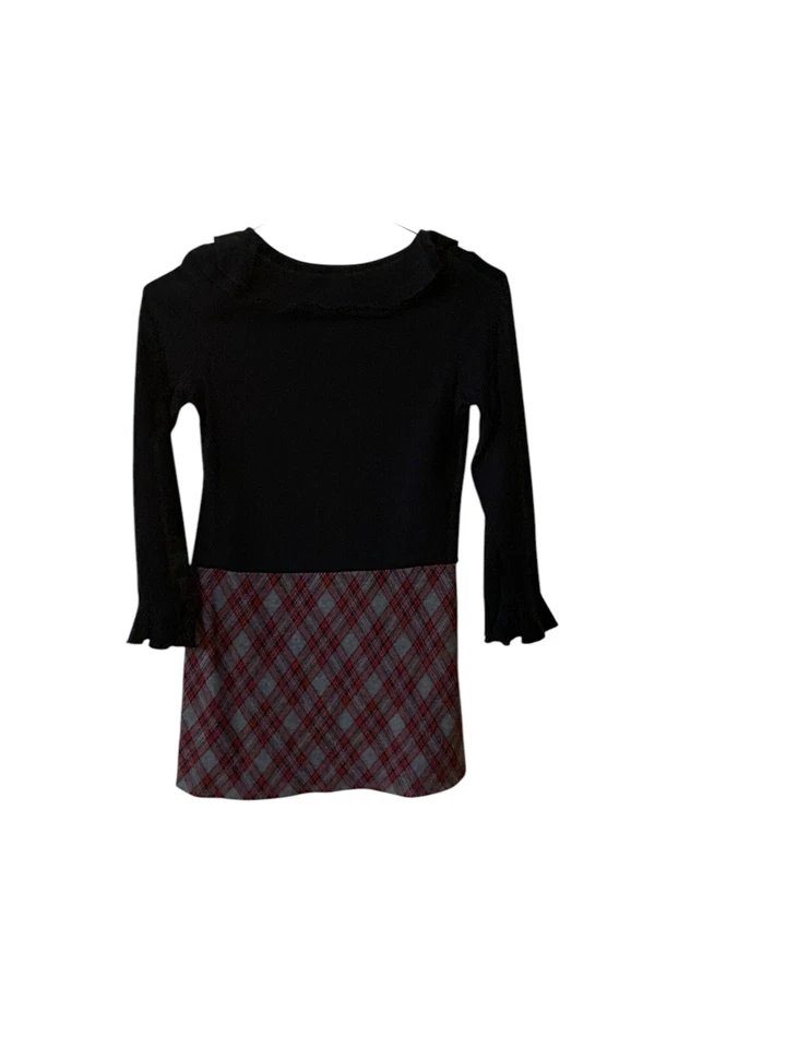 My Michelle Vintage Girls Black Red Gray Plaid Christmas Holiday Dress Sz 16  M4 - Image 3 of 4