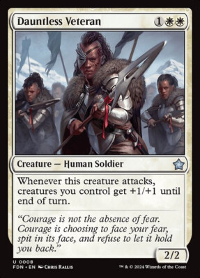 NM Dauntless Veteran, MTG, Foundations, Magic the Gathering, 8