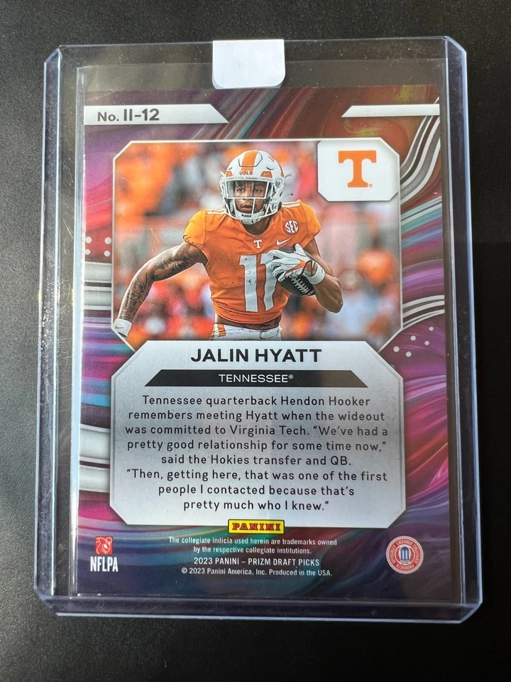 Jalin Hyatt 2023 Panini Prizm Draft Picks Football #II-12 - INSTANT IMPACT - Image 2 of 3