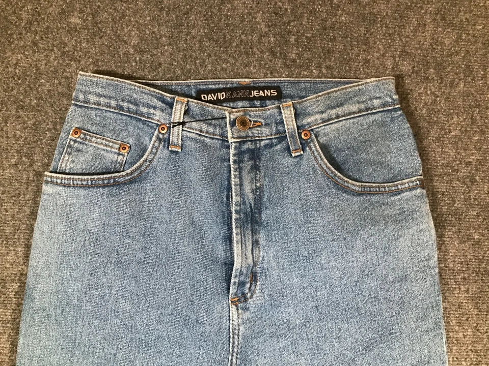 Pantalones de mezclilla capri de tiro alto informales elásticos David Kahn para mujer talla 12 Foto 3 de 4