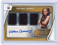KATANA CHANCE 2022 PANINI WWE CHRONICLES ABSOLUTE TRIPLE RELIC AUTO CARD 14/99