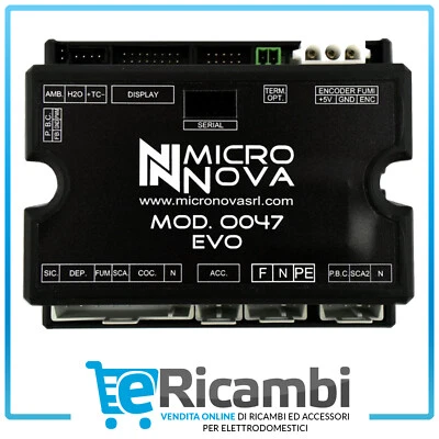 Scheda controllo centralina MICRONOVA O047 EVO C02 per stufe a pellet ARIA-IDRO