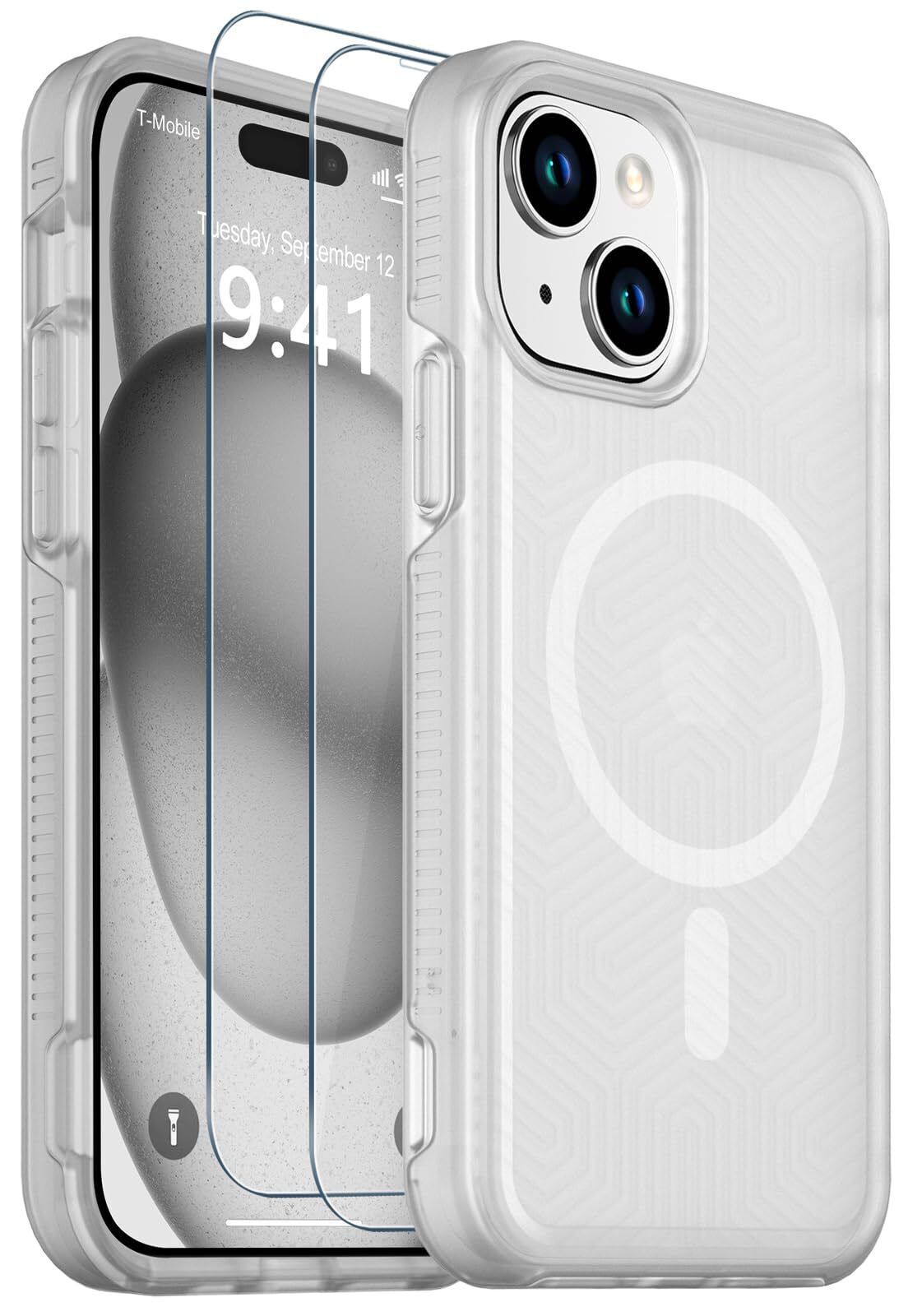 rumlick Magnetic for iPhone 15 Case, [Compatible with Magsafe] [10 FT Military G-image