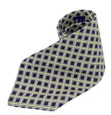 ROUNDTREE & YORKE SILK Tie Hand Sewn Made In USA Woven Ivory Floret Multicolor