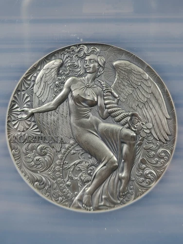 2021 Lady Fortuna Celestial Beauty 2oz NGC MS70 Antiqued Cameroon Silver Coin