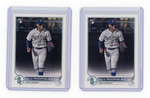 JULIO RODRIGUEZ TWO (2) RC Deal - 2022 Topps Complete Set IMAGE VARIATION #659