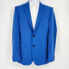 Express Mens Bright Blue Extra Slim Fit Suit Jacket 36R Modern Tailored Blazer