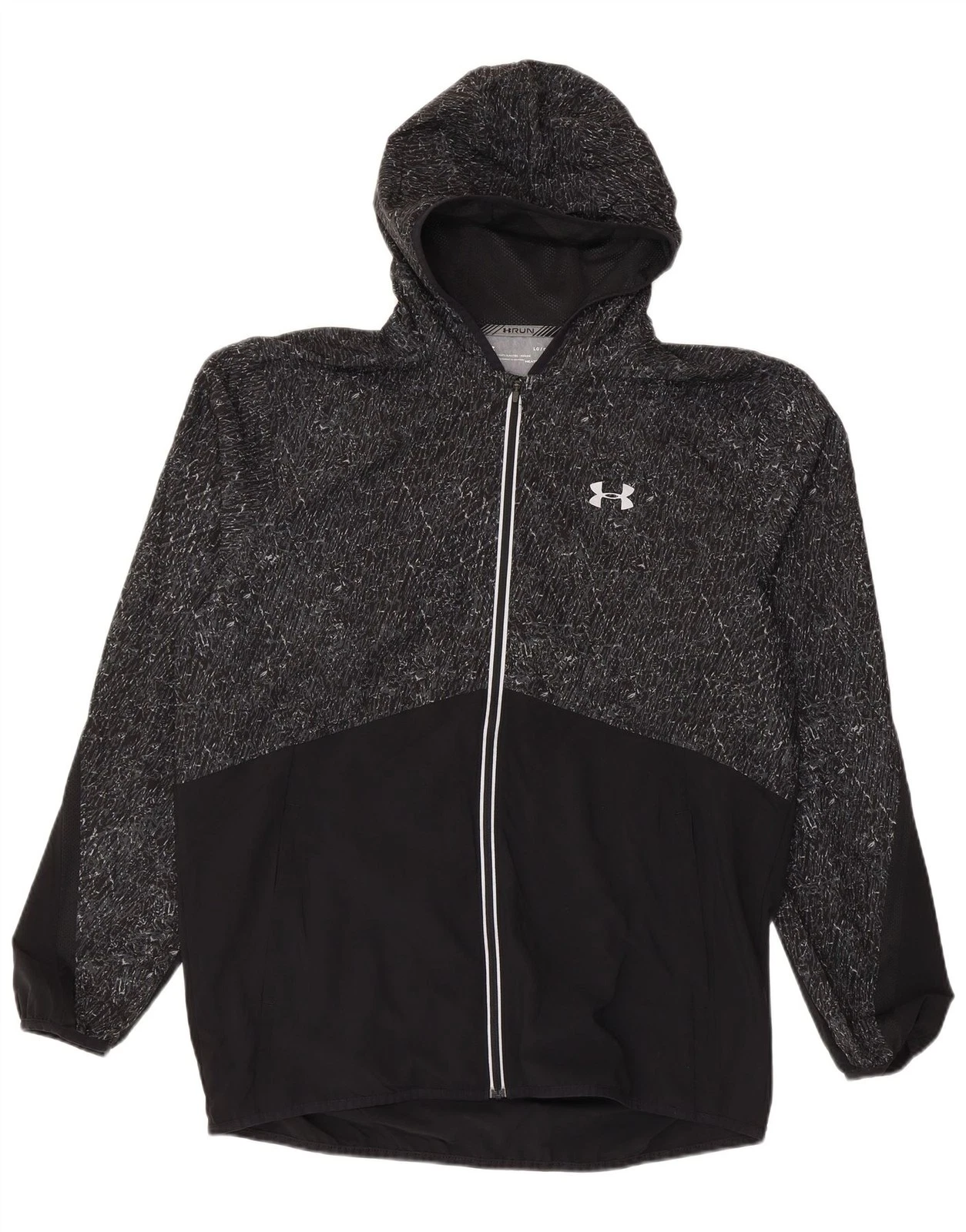UNDER ARMOUR Mens Heat Gear Rain Jacket UK 40 Large Black Colourblock CA01