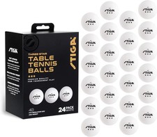 Stiga Tournament-Quality 3-Star Ping Pong Balls 24 or 144 One Size, White
