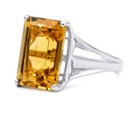 GENUINE 8.70 Cts YELLOW TOPAZ RING SOLID 10K WHITE GOLD - Free Appraisal - NWT — photo 5