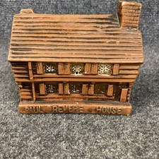 Vintage Paul Revere House Boston Mass. Piggy Coin Bank w/ Stopper