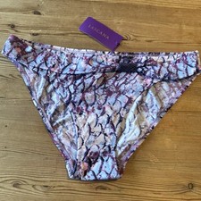 Lascana bikini slip Damen Unterteil Hose Lila Rosa Gemustert Gürtel Perlen Neu!
