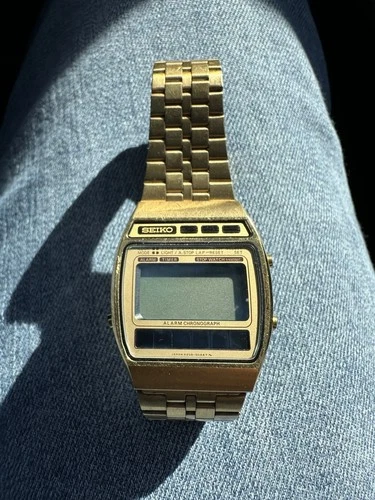 Vintage Seiko A258-5069 Gold Tone Watch Chronograph Untested Parts Repairs