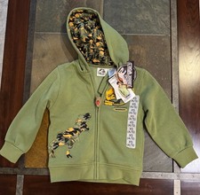 Boys Jurassic World Character Jacket Hoodie Zip-up Size extra Small 4/5 NEW