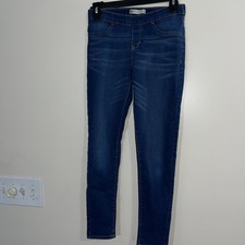 Used Levi  s Girls Pull-on Leggings Jeggings Dark Blue Size 10/12 Back Pockets