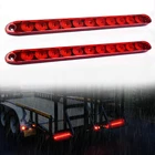 2pcs 16" Red 11 LED Trailer Truck Light Bar Stop Turn Tail Rear Brake Lamp Strip