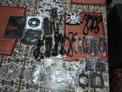 PC Build Spare Parts Bundle: Corsair Type 3 Cables, Aigo Fan & ASUS ROG Accs