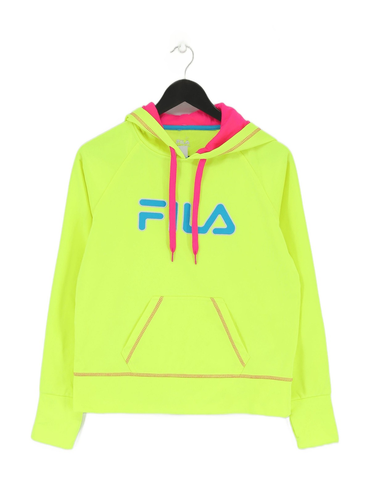 Fila Felpa Donna con Cappuccio S Giallo Grafica Poliestere con Pullover Cotone