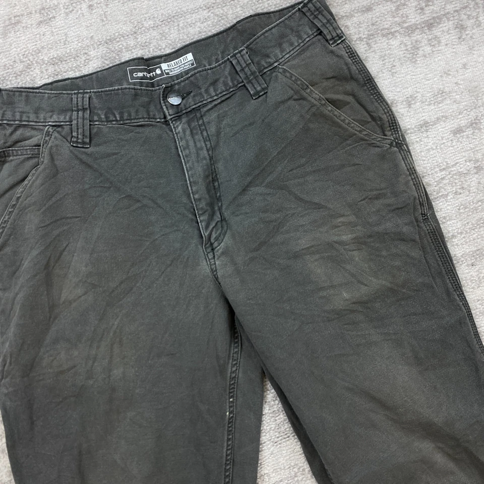 Calça chino Carhartt 102291 lona 34 marrom Y2K robusta flexível balanço 34x34 preparação masculina - Imagem 4 de 4