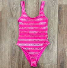 Balmain Paris Women s Pink/White Striped Logo...
