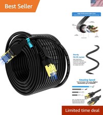Cat 8 Ethernet Cable 150FT,High Speed 40Gbps,2000Mhz,26AWG,Gold Plated RJ45 C...