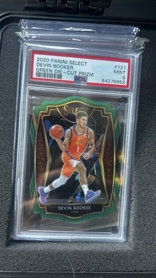 2020 Jersey # Select Premier Level Devin Booker Green Prizm Die-Cut 1/5 PSA 9