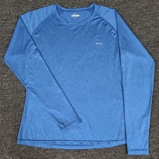 Willit Top Womens Medium Blue Long Sleeve Relaxed Fit Running Gym Workout Shirt