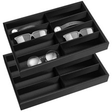 2 Pcs Sunglass Organizer Trays Glasses Stackable Jewelry Trays Sunglass Organ...