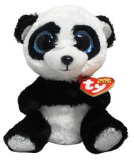 Ty Beanie Boos- Bamboo the Panda, Glitter Eyes, MWMT Stuffed Animal Toy