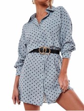 New Missguided Polka Dot Utility Shirt Dress Reformation Size 2