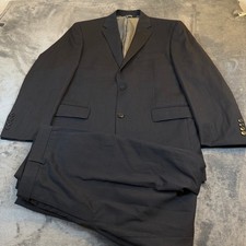 Jos A Bank Traveler Collection Suit Mens 42 Regular Black Wool Two Button 36x29"