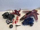 GI Joe Vehicle Parts Lot Cobra Jet Jeep ATV Missiles Hasbro Toy Bundle