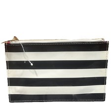 Kate Spade New York Black/White Stripe Pencil Pouch School 8.5"W x 5.5"H