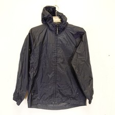 Lands End Junior Jacket Boy 10 12 Windbreaker Hooded Navy Packable Full Zip