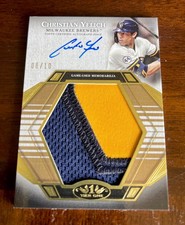2022 Topps Tier One CHRISTIAN YELICH Prodigious Patches Relic #8/10 Brewers