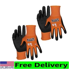 Large Knit Dipped Work Gloves, Cut Resistant and Touchscreen Compatible, 2-Pack